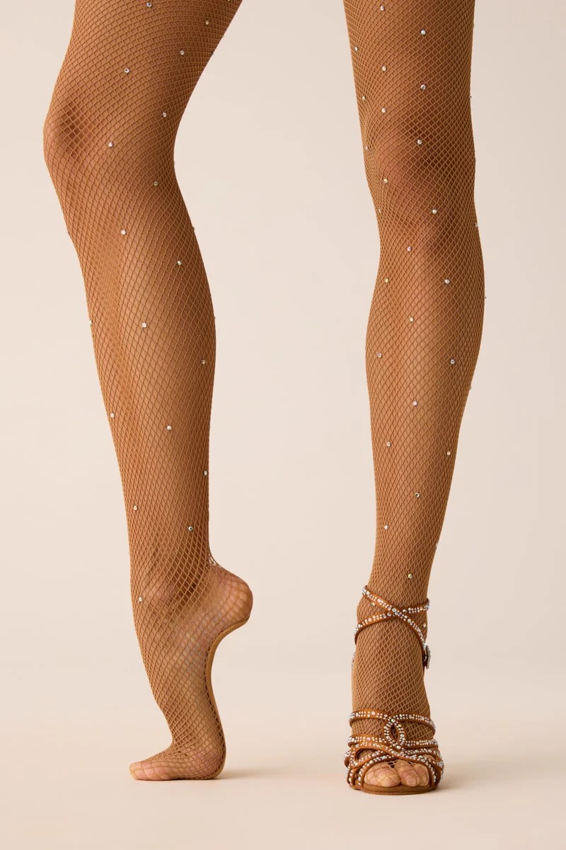 Collant rete professionale con strass